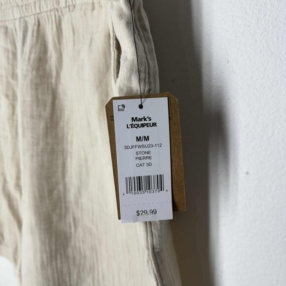 FarWest Women's Short Woven Cotton Cream Medium - Picture 6 of 9